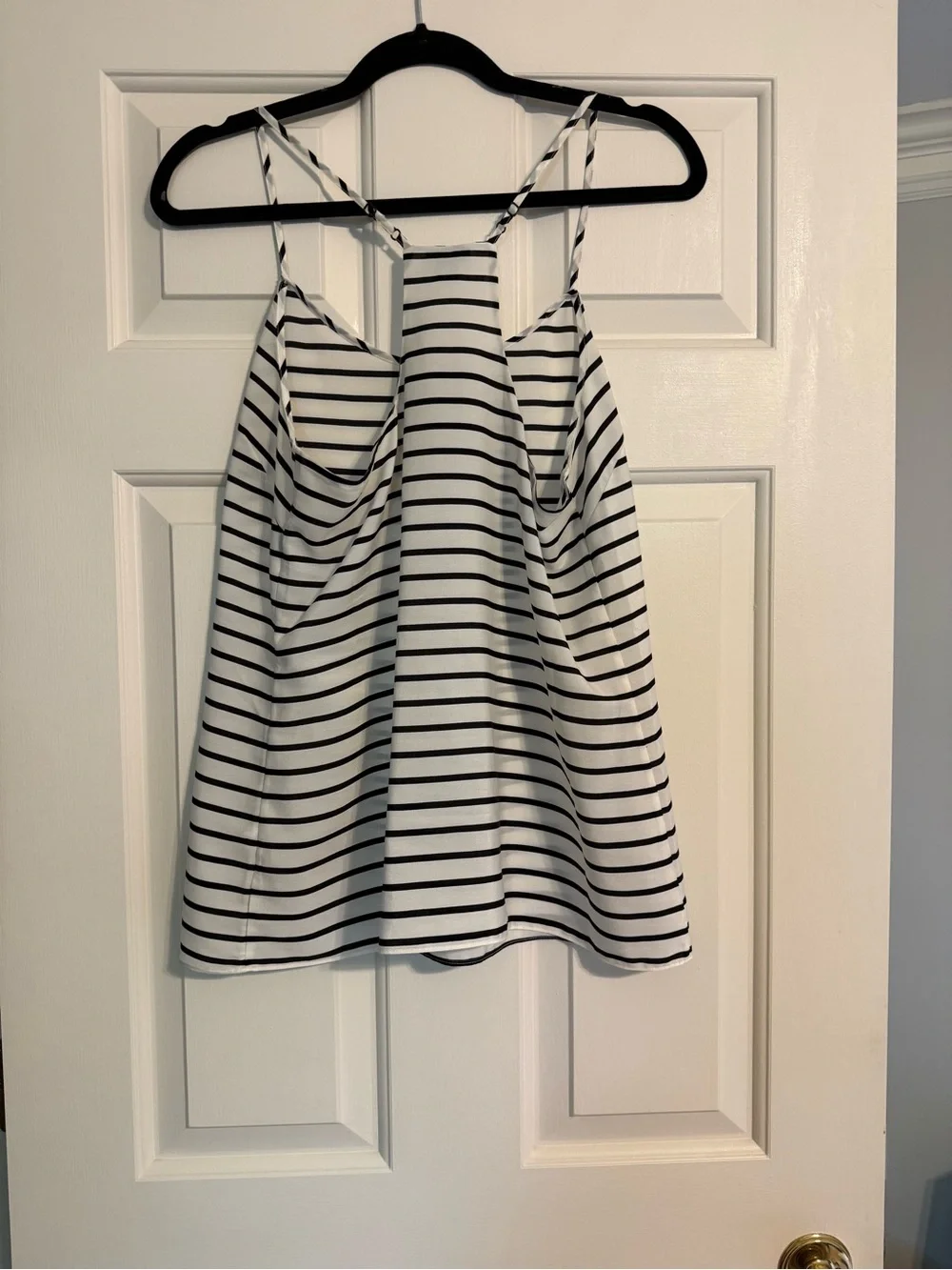 J. Crew Black & White Striped Racerback Cami